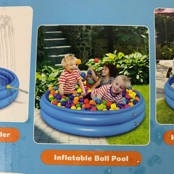 Inflatable Kiddie Pool with Sprinkler for Kids - 120cm 60" Baby Pool for Summer - Picture 12 of 16